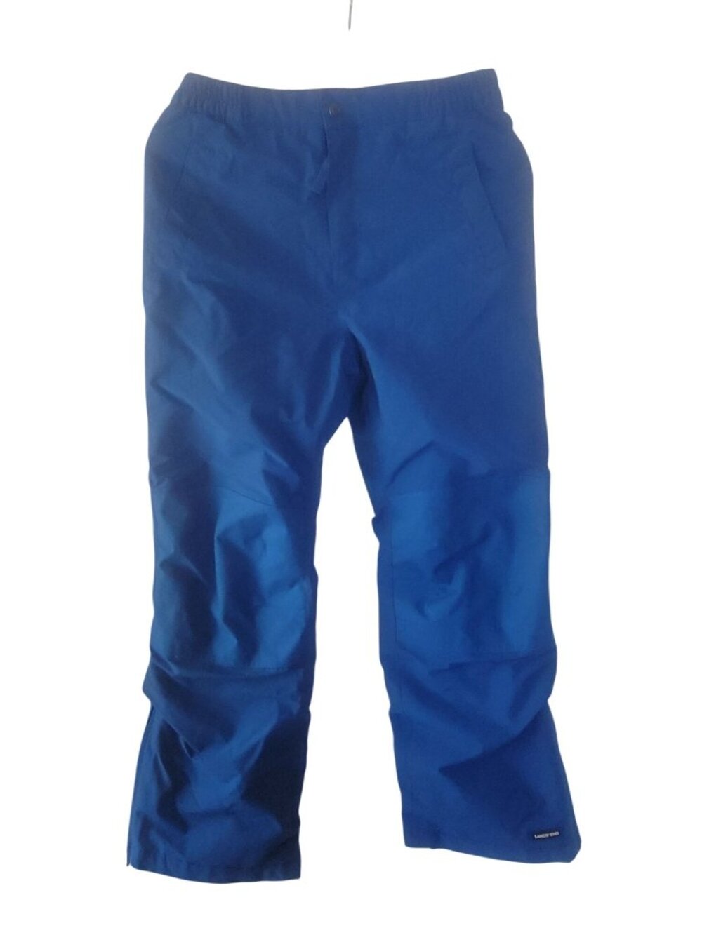 Lands End Grow Along Blue Ski Pants Size 12 Elastic Waist Lightweight Waterproof